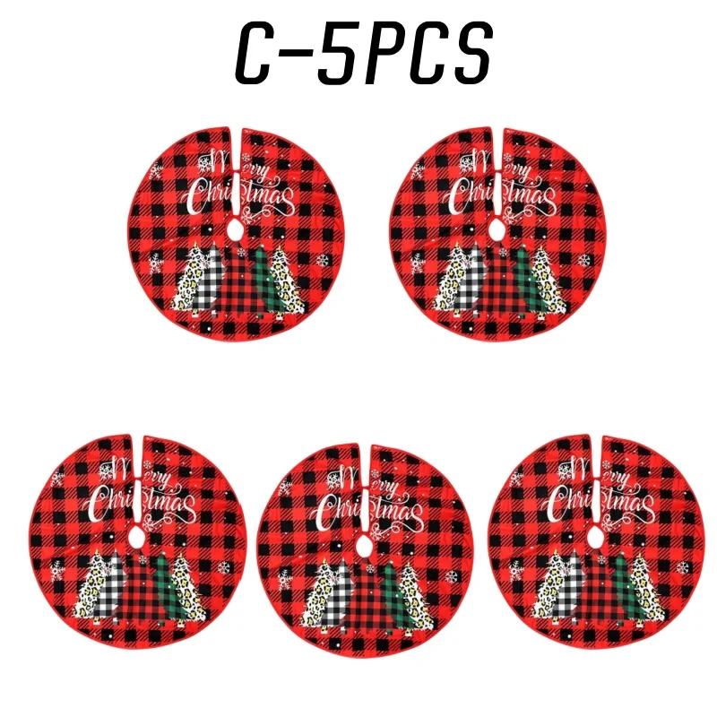 90CM Round Christmas Tree Skirt Elk Snowman Mat Christmas Decoration Parlor Carpet Home Decorations Christmas Tree Foot