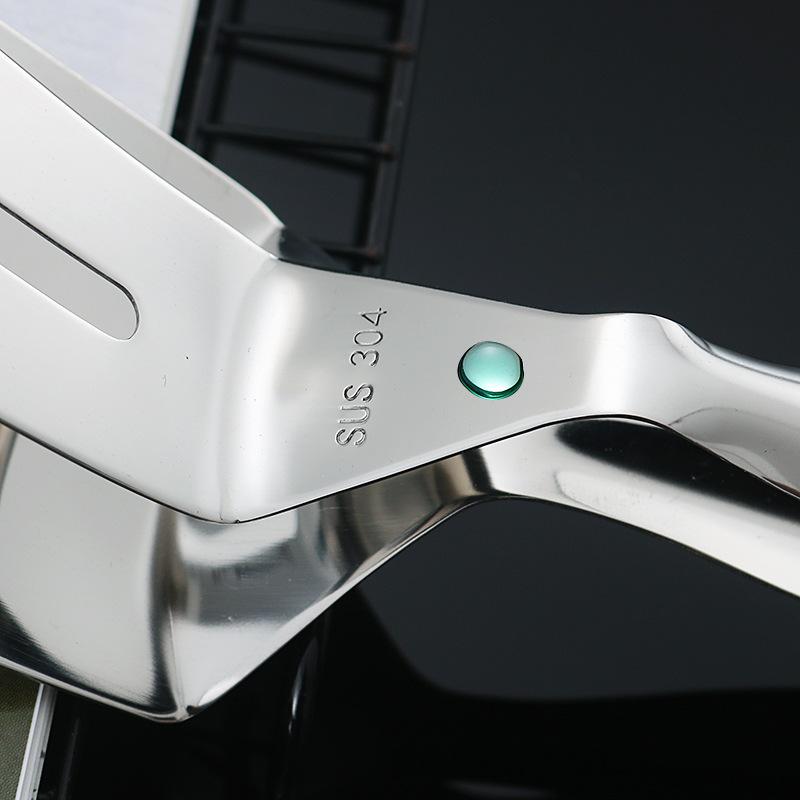 1PCS Mirror 304 Stainless Steel Steak Clip Household Kitchen Multi-functional Food Clip Barbecue Fried Fish Steak Shovel Pancake