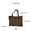 Retro Faux Suede Women's Shoulder Bags Leopard Print Large Capacity Ladies Shopping Bag College Style Girls Handbag Fall Winter