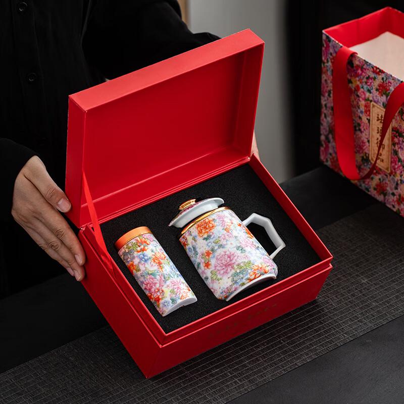 TLAKEHO Enamel Ceramic Tea Infuser Mug