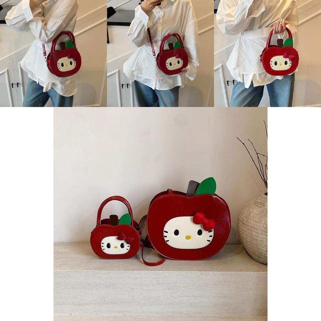 Adorable Sweet Hello Kitty Red Apple Design Mini Shoulder Bag For Daily Casual Use