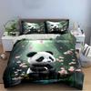 Cute Panda On Cherry Blossom Tree Bedding Set (1 Duvet Cover, 2 Pillowcases, Duvet Not Included) Sofas