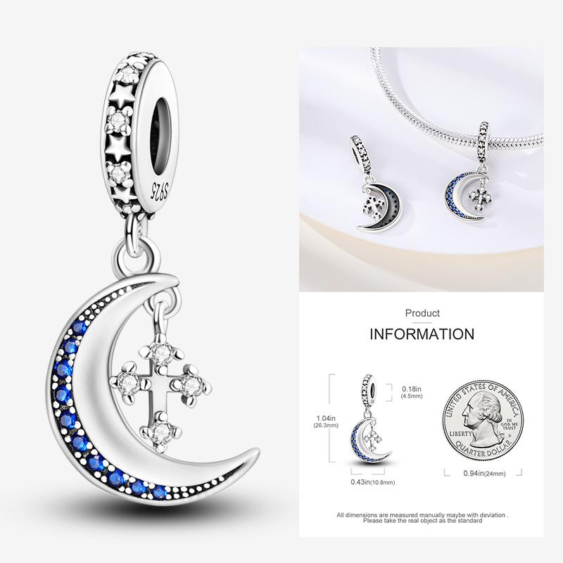New In Star Moon Sun Series Charm Beads Fit Pandach Original Bracelet Women Copper Pendant Bead Jewelry Gift