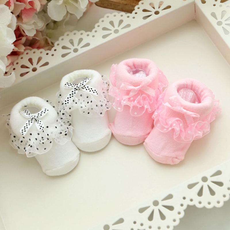 Infant Baby Girl Lace Ruffle Frilly Ankle Socks Sweet Princess Soft Cotton Socks