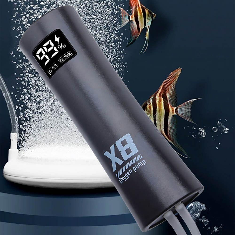 Portable X8 Oxygen Pump USB Rechargeable 5W Fish Tank Aerator Multifunctional Quiet Fish water pump For Outdoor Fishing/Aquarium