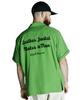 Schott Bowling Short Sleeve Jacket Makes a Embroidered Bowling Size M Light 'Leather Man' Shirt, Men's, (130), Green, 782-5123012