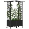 Raised Garden Bed with Trellis and Roof Black 125 X 40 X 144 Cm PP