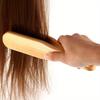 1pc Double Sided Bristle Hair Brush, Clamp Hair Brush Use for Smoothing and Straight Hair Styles,Wooden Hair Straightening Brush