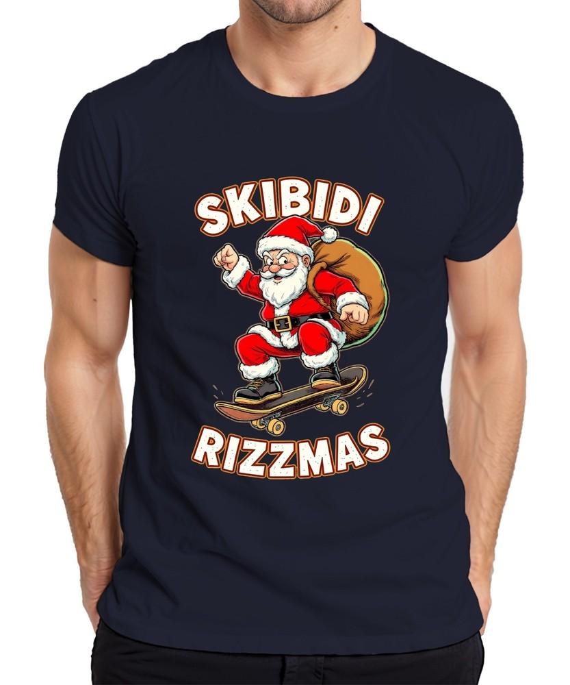 Skibidi Rizzmas Santa Claus Skateboard Christmas Skater Unisexs Tshirt S