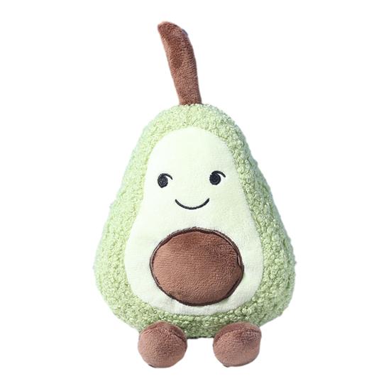 Plush Fruit Dog Toy Bite Resistant Squeaky Chew Avocado Mango Watermelon Pineapple Plushie Boredom Stress Relief Dog Teething Interactive