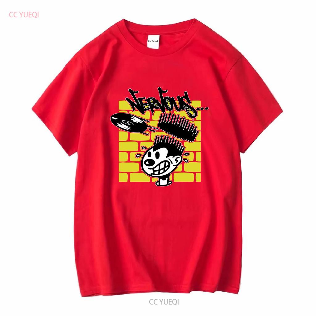 Herren Schwarzes Dj T-Shirt Nervous Records s für einen Musik-Vinyl-Sammler ihn Disk Jockey vintage Gewaschen Dehnbar mode Leicht