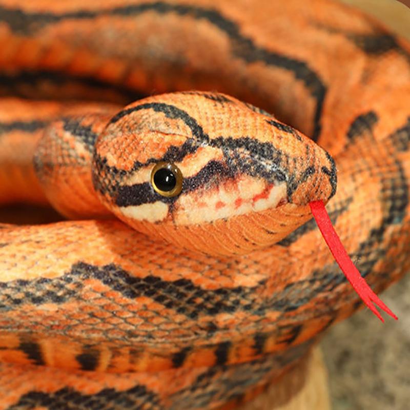 Künstliches Python-Plüschtier, lange Schlange, gelb, orange, grün, Python-Plüschtier, zum Dekorieren des Hauses, Weihnachtsdekoration