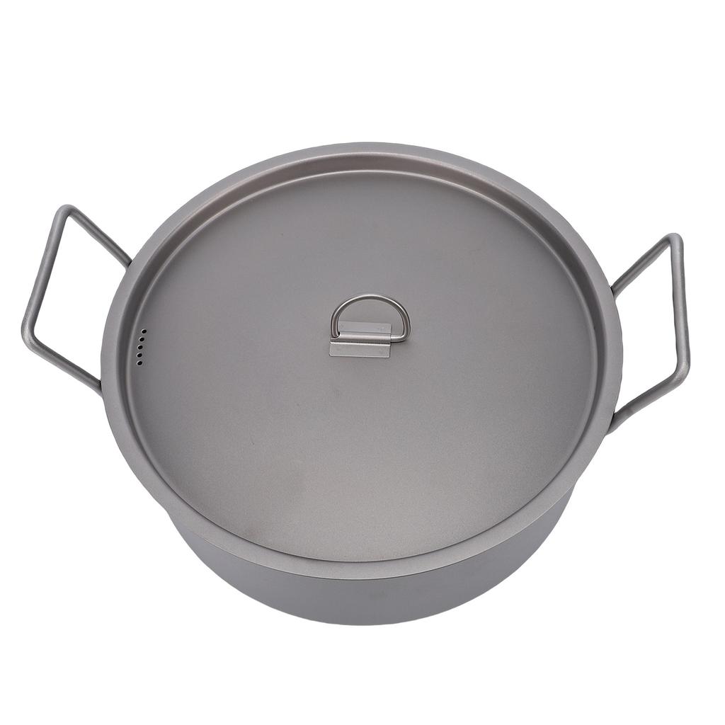 Ti Stockpot 2.3L Lightweight Portable Multipurpose Soup Pot with Dual Handles Non Stick Coating for Outdoor Camping Hiking Fishing sy to Cln