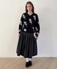 Sinun Sn Flare Denim Skirt (Black)