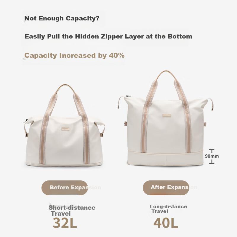 GOLF Expandable Travel Bag, Luggage Bag, Wet-Dry Separation, Gym Bag, Sports Handbag, Apricot Color