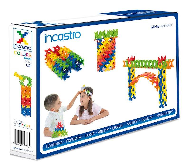 Klocki Konstrukcyjne Incastro Colors Maxi Kolorowe 100 Elementów 4+