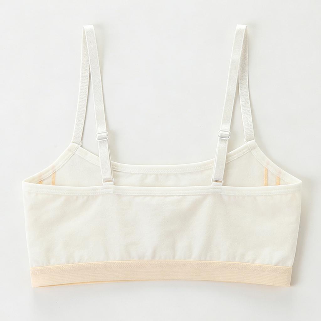 Adjustable Shoulder Strap Sports Bra For Girls (10-14 Years Old) With Fixed Cup