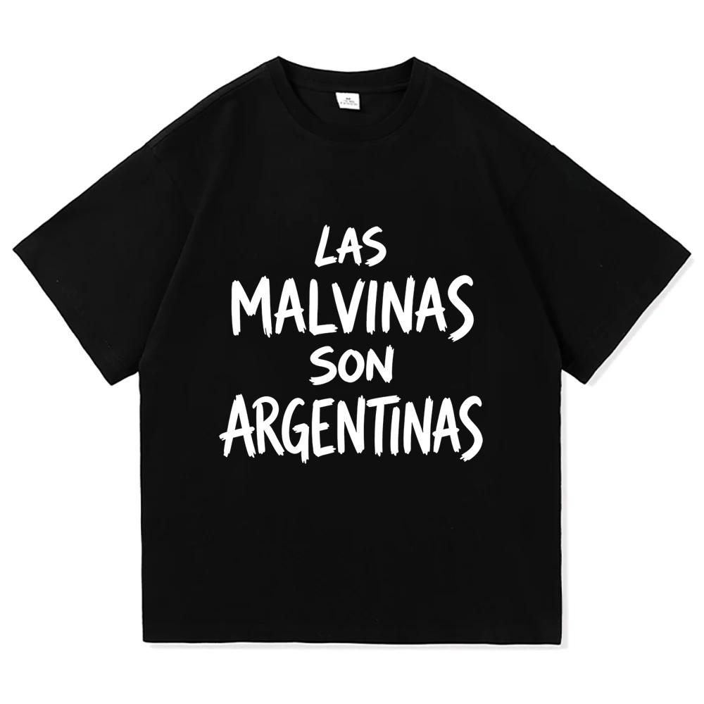 Le Malvinas Sono Argentine Orgoglio Argentino Stampa Lettere Maglietta Unisex Moda Casual Manica Corta Unisex Girocollo Cotone Top Largo