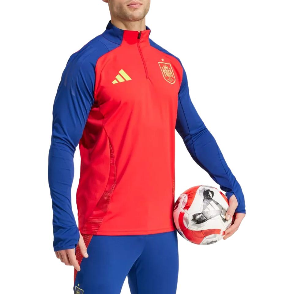 Adidas Spain Fef Tr Top 2024 Color Block Stand Collar Pullover Long Sleeve Football Shirt Men tops IP6402