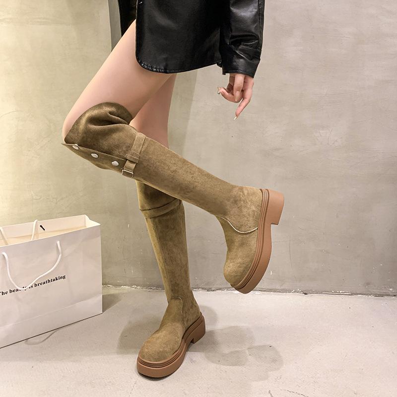 Boots Women's Autumn 2025 Versatile Skinny Retro Temperament Thickness High Over Knee Fashion Boots
