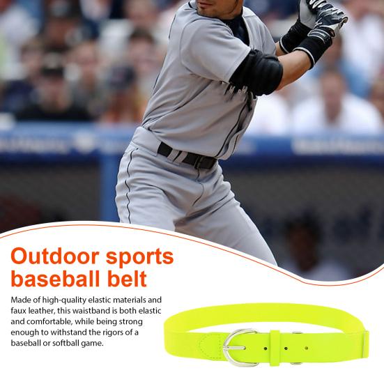 Adjustable Holes Baseball Belt Elastic Design Youth Adults Comfortable Stretch Strap Waistband Faux Leather Belt Sports Accessory