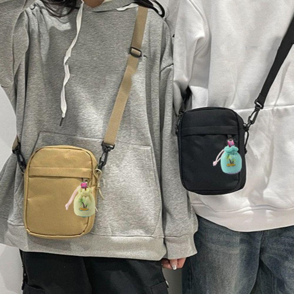 

Cartoon Mesh Bag Pendant Tree Storage Bag Trendy Coin Bag Keychain Gift синій