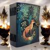 200 Page Large Fox Vintage Handmade leather Journal, Grimoire Fat journal Blank spell book of shadows Celestial Christmas Gifts For Him Her