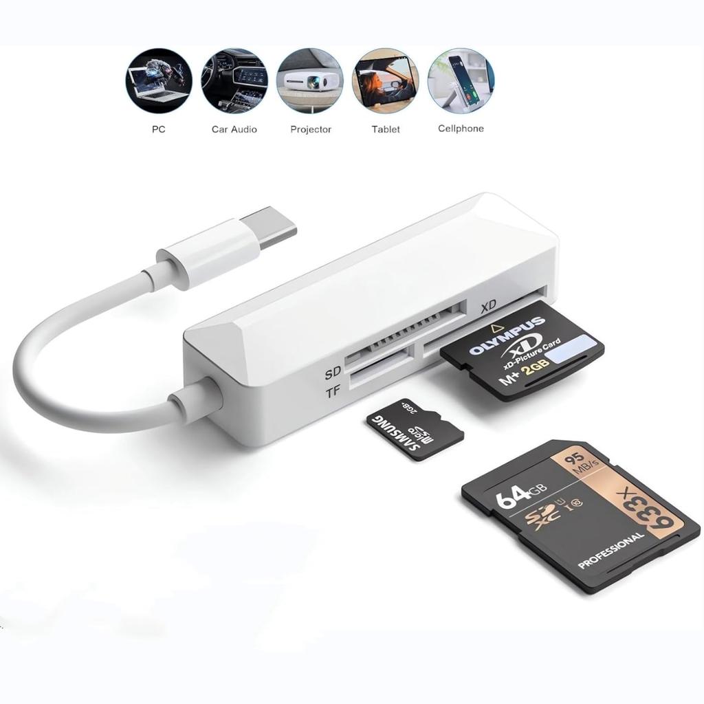 3 in 1 Kartenleser Typ-C/USB/Lightning zu XD SD TF Kartenadapter für Xiaomi Huawei USB C Handy Laptop Konverter
