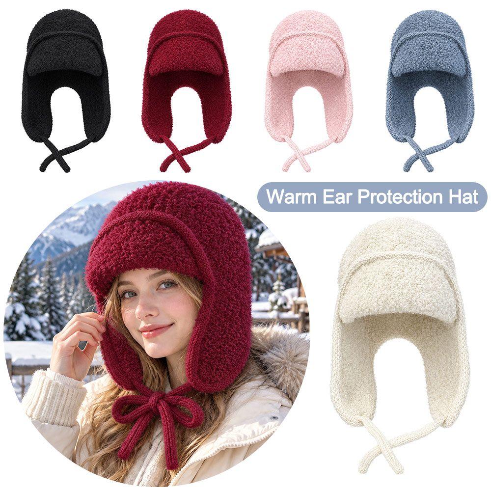 Windproof Winter Hat Warm Lei Feng Hat Cute Knitted Wool Hat  Autumn Winter