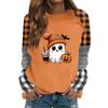 Women's Halloween Print Long Sleeve T-Shirt Round Neck Casual Top