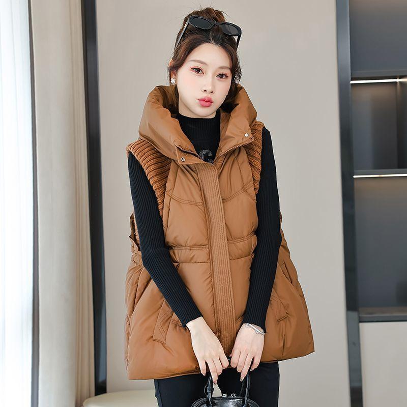 Autumn Winter Vest Women Jacket Puffer Parkas Windproof Lightweight Hooded Warm Waistcoat Female White Duck Down Down Coat Sleeveless