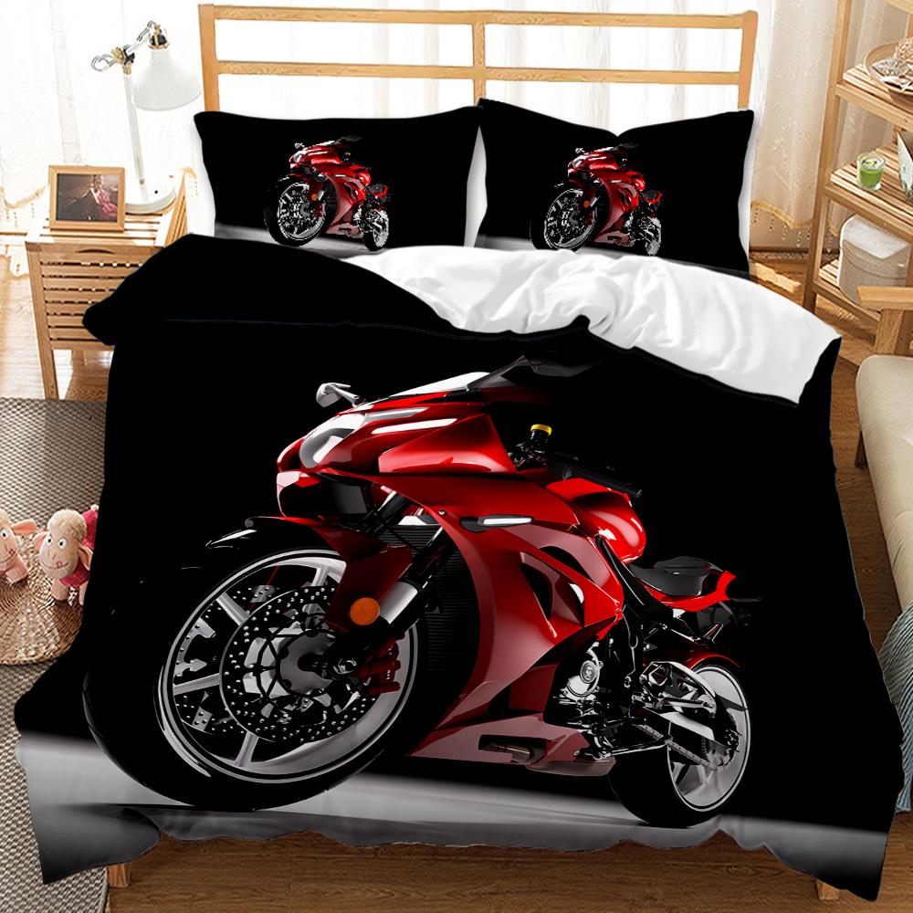 

Motorbike Duvet Cover Motocross Rider Teens Racing Motorcycle Dirt Bike Motorbike Vehicles Extreme Sports Quilt Cover EU single(135x200cm)