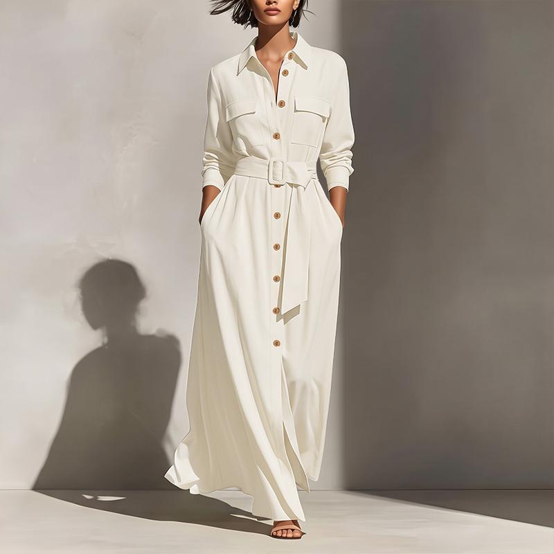 ZANZEA Women Formal Casual Turn Down Collar Long Sleeve Loose Long Shirt Dress