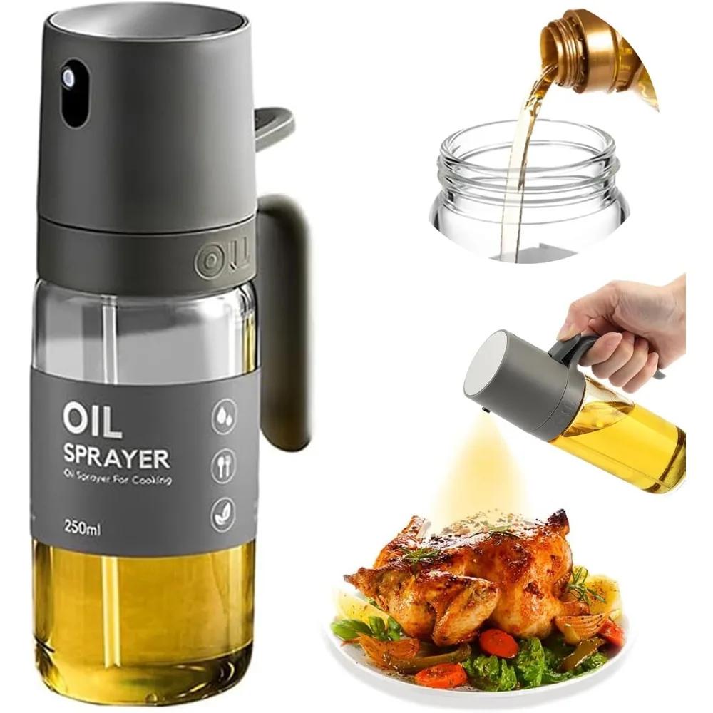 250 ML Oil Spray Bottle GlassSpray Bottle for Cooking OilOil Sprayer for CookingGrilling Baking  Air Fryer Salad