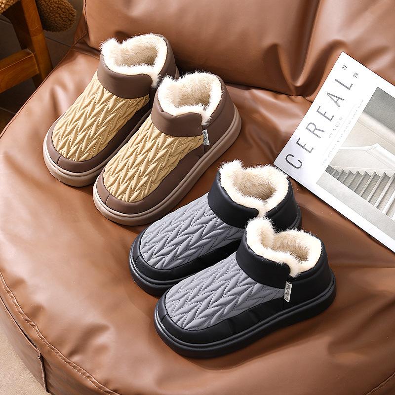 Snow boots winter warm, velvet, non-slip, waterproof and cold-proof, Northeast fur integrated outer wear cotton slippers