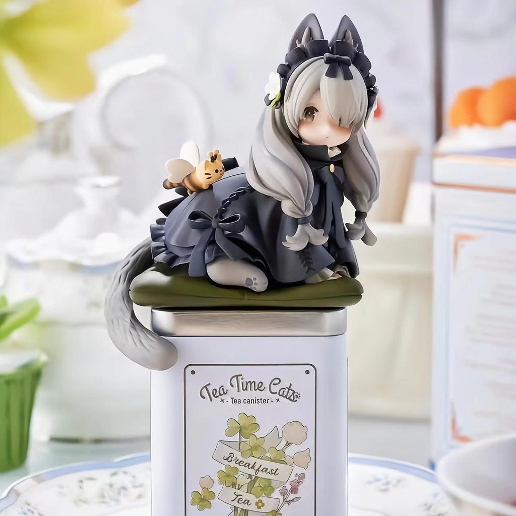 Standing soybean powder figure, sitting cat girl eating fish figure, face-changeable, kneeling figurine, birthday gift