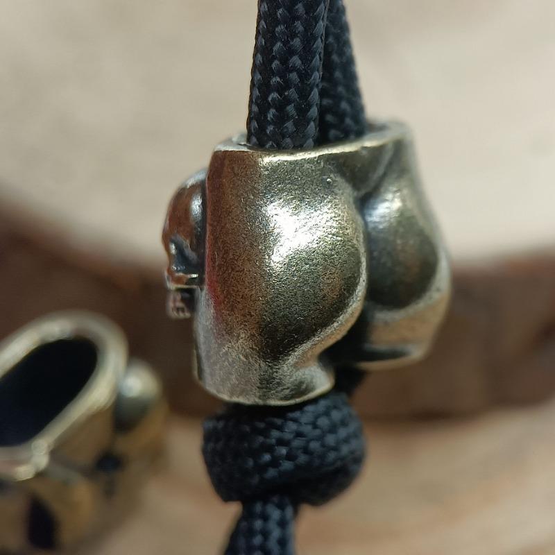 Amore Teschio Ottone Perline Coltello EDC Outdoor Fai da Te Paracord Fatto a Mano Intrecciato Laccio Ciondolo Accessori Bracciali Punk Charms