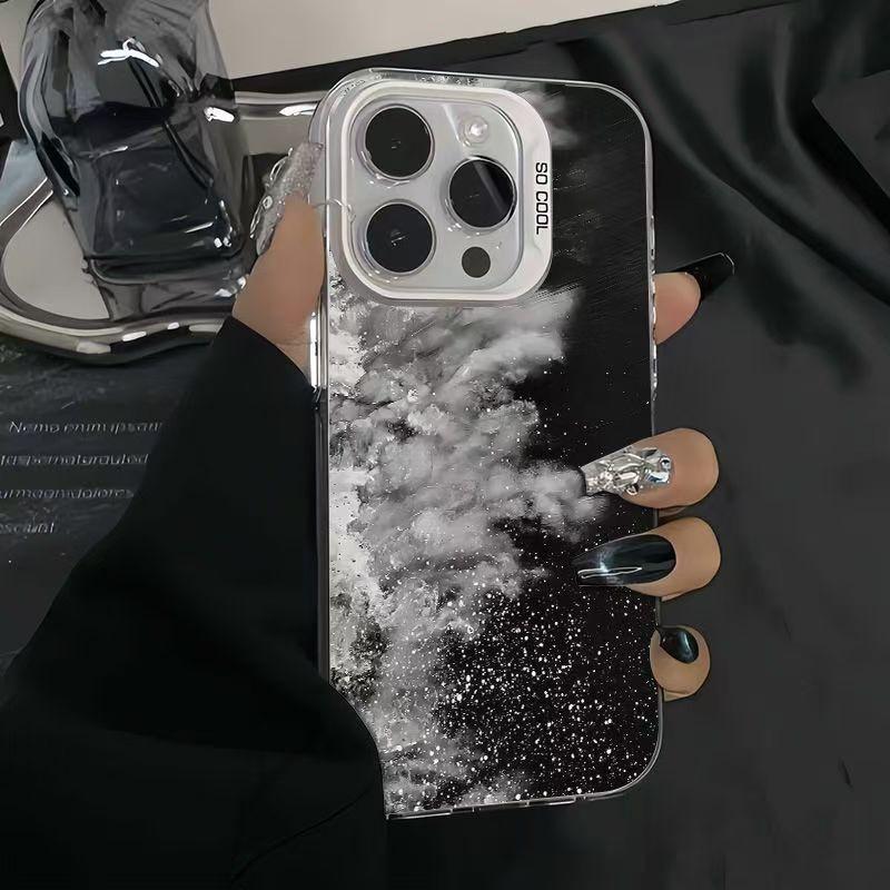 Black wave colored silver case for Apple 16/15/14 Pro mobile phone case 15promax13/12/11X new