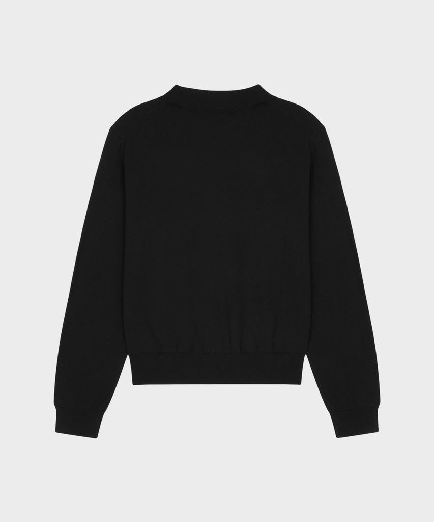 Teildeon Cotton Knit Polo Shirt Black
