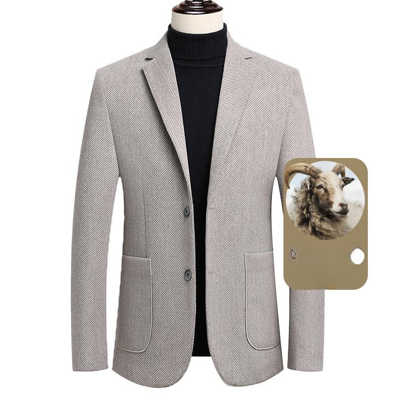 Autumn and Winter Thick Suit Men's Trend Slim Wool Small Suit
