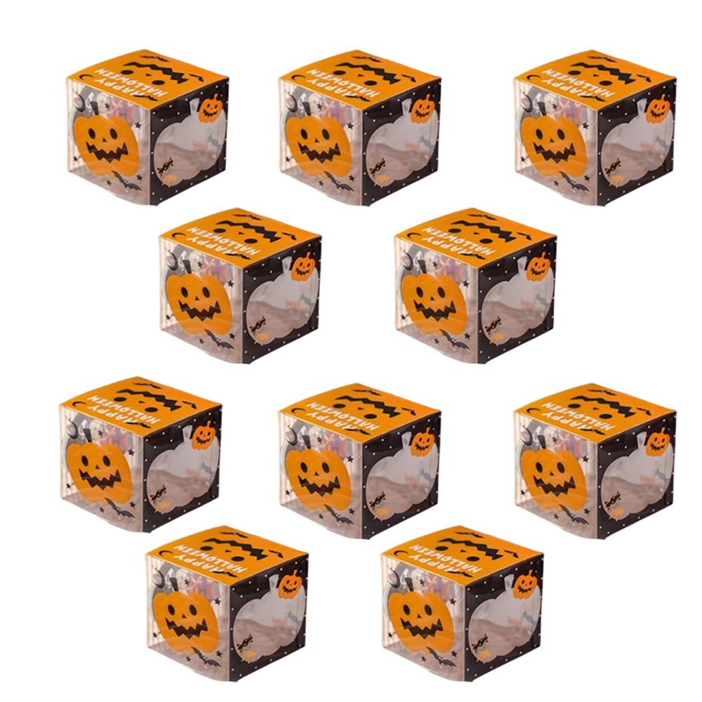 10Pcs Non Candy Snack Packaging Box Cartoon Ghost House Cookie Box  Themed Party Supplies