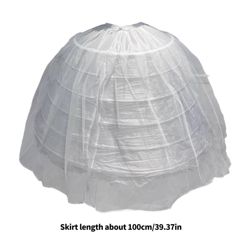 Crinoletta a vita regolabile con design a 6 cerchi Sottogonna in tulle per personalizzare il comfort su vari tipi di corpo della sposa