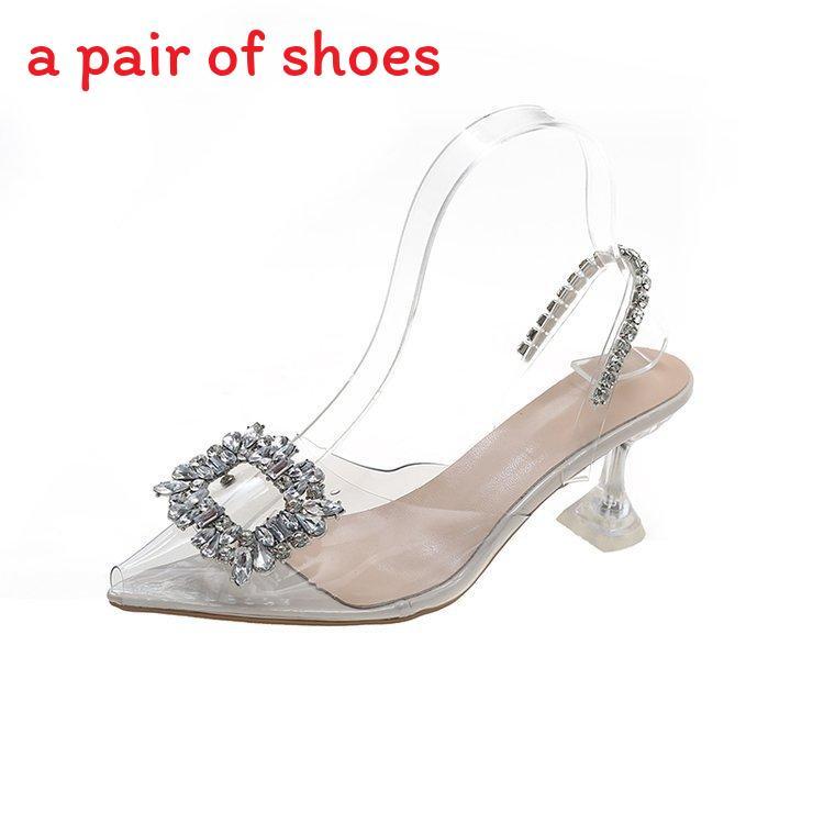 Womens Summer Transparent Water Crystal Sandals With High Heels For Fashionable Outings