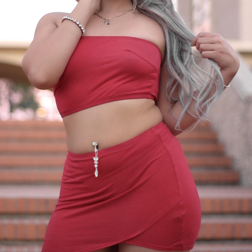 Niche Design Women Belly Ring Belly Button Cartilage Clip Body Jewelry Fake Belly Piercing Clip