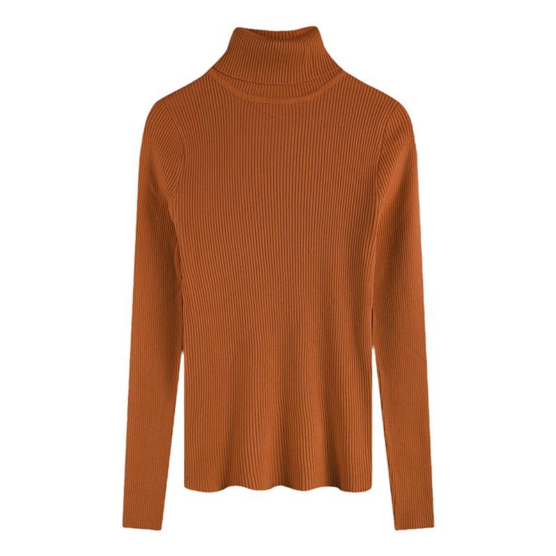 Solid Half High Collar Base Pullover Sweater for Women Autumn and Winter New Knitted Sweaters Long Sleeve Slim Fit Casual Woman Jumpers Tops 25055