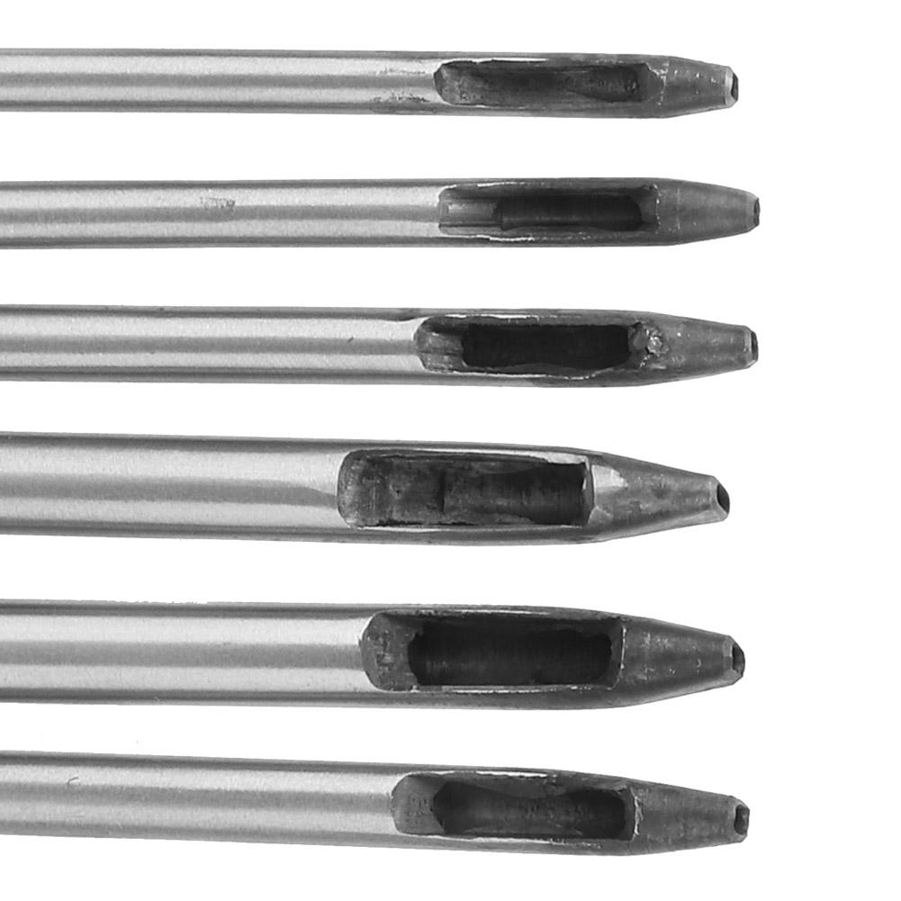 6Pcs 2mm Leather Craft Hole Punch Set Oval Shape Hole Belt Watch Band DIY Punching Tool Puncher