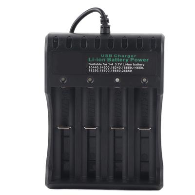 Battery Charger DC4.2V 4 Slot Rechargeable Bay with USB Cable Fit for 3.7V Liion