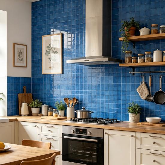 2Pcs 3D Mosaic Tile Sticker, 11.8 x 11.8 Inch Removable Wallpaper Tile, 3D Self Adhesive Wall Tiles, Bathroom Wall Tiles for Kitchen Backsplash, PVC
