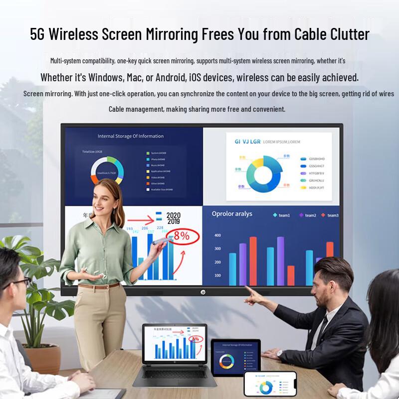 LuobaoYi 110-inch Interactive Flat Panel with Dual OS and Mobile Stand (CN version)