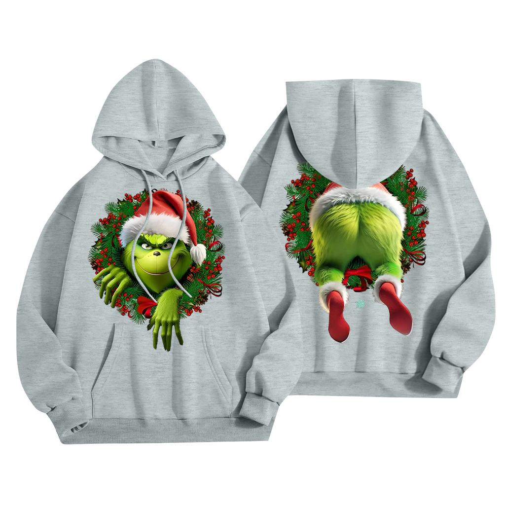 Women's Casual Fashion Christmas Printed Letters Casual Hooded Sweatshirt With Pockets